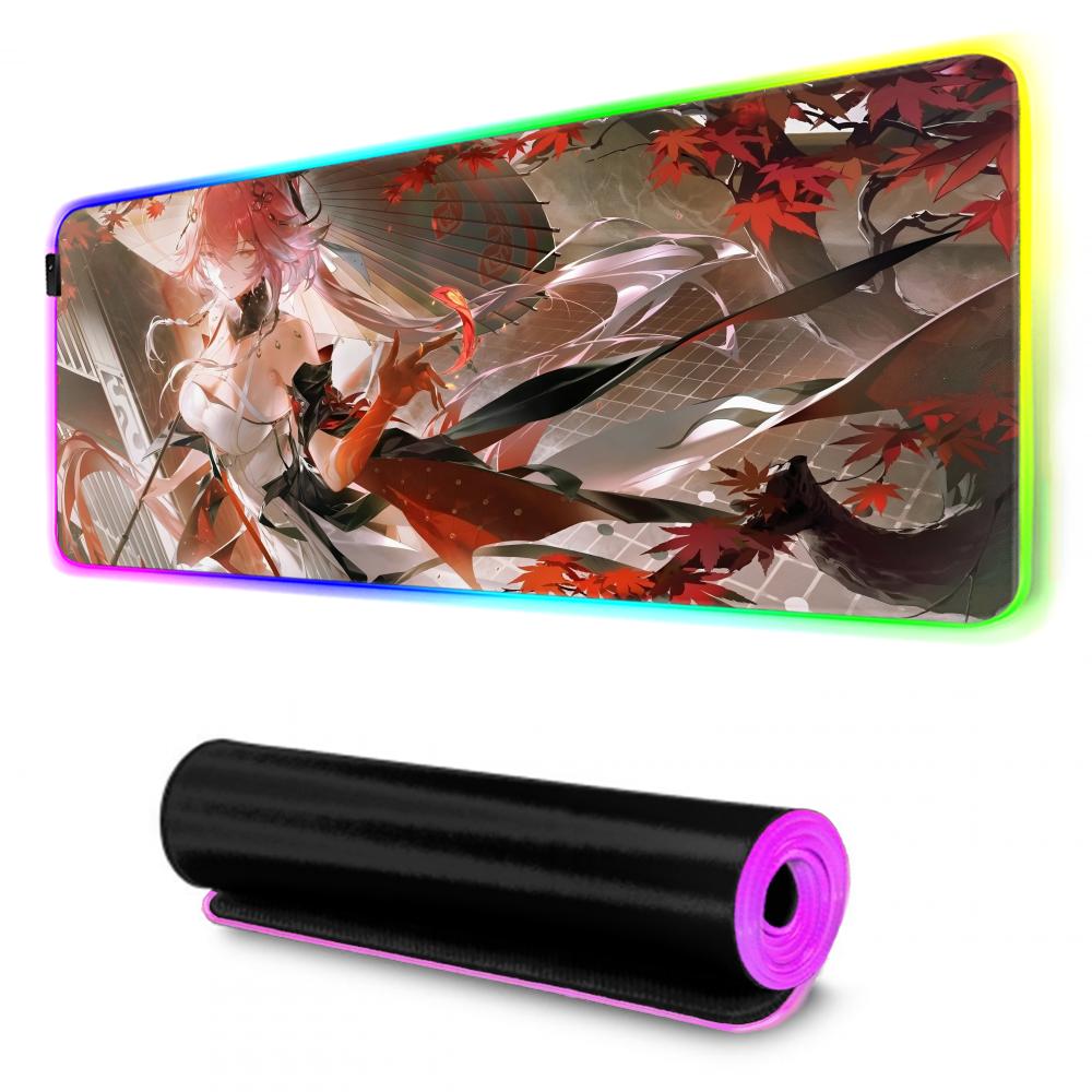 Changli wuthering Коврик для мыши RGB Игровой коврик для мыши Большой светодиодный коврик Настольный коврик для ПК Светящийся коврик для мыши Большие коврики для клавиатуры Настольный ковер С
