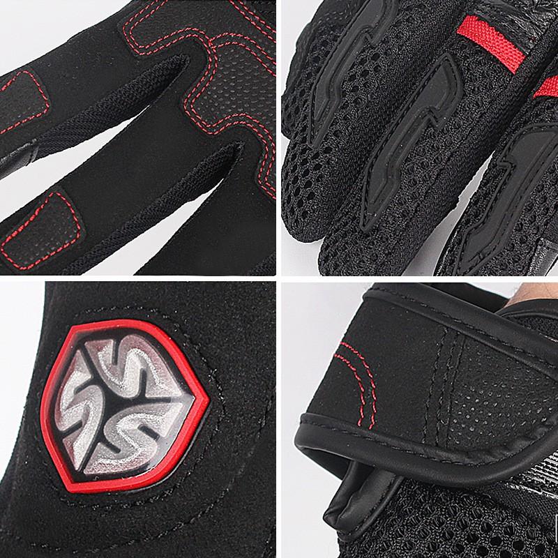 SCOYCO Motorcycle Riding Gloves Men - Full Finger Breathable Impact Protection Thin Design