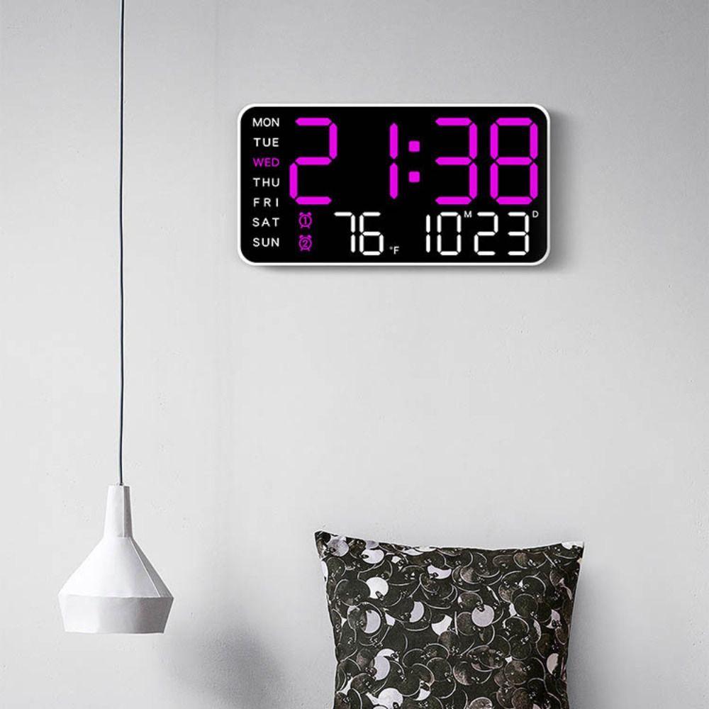 Wall-mounted Electronic Wall Clock Temperature Display Table Clock Digital LED Clocks for Bedroom