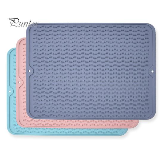 Коврик для сушки посуды, толстый нескользящий силиконовый термостойкий сливной коврик для кухонной стойки