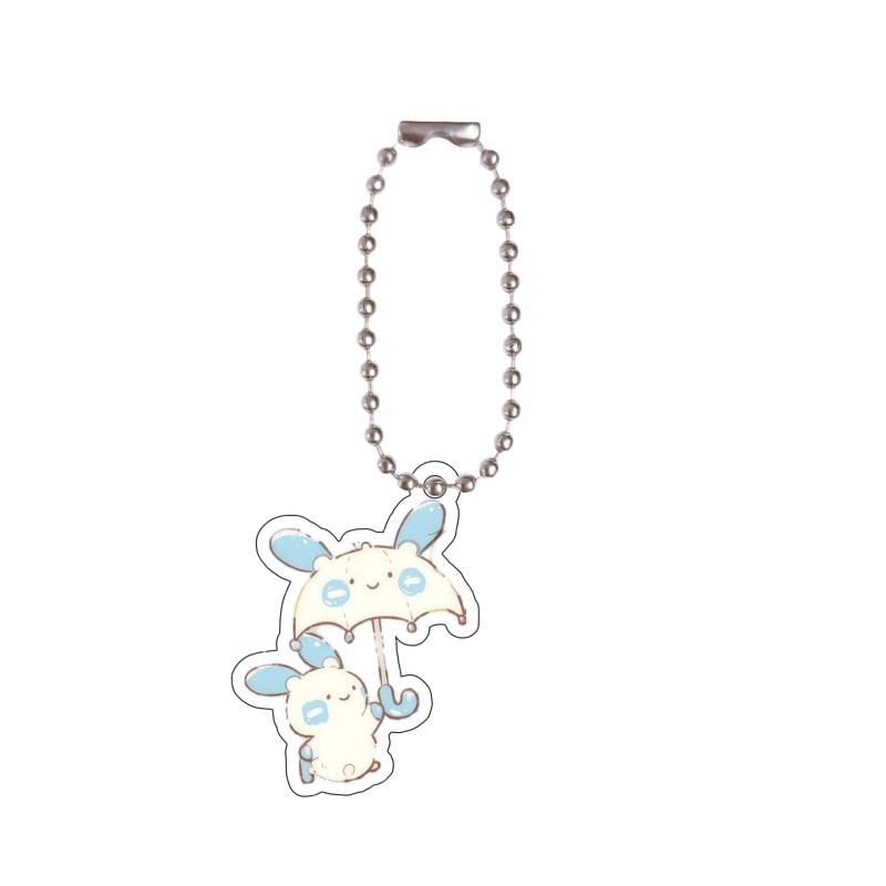 Акриловый брелок для ключей из аниме для Brionne, Алолан Мяут, Pumpkaboo, Chimchar, Espurr, Piplup, Q-версия, Самодельный акриловый брелок-подвеска