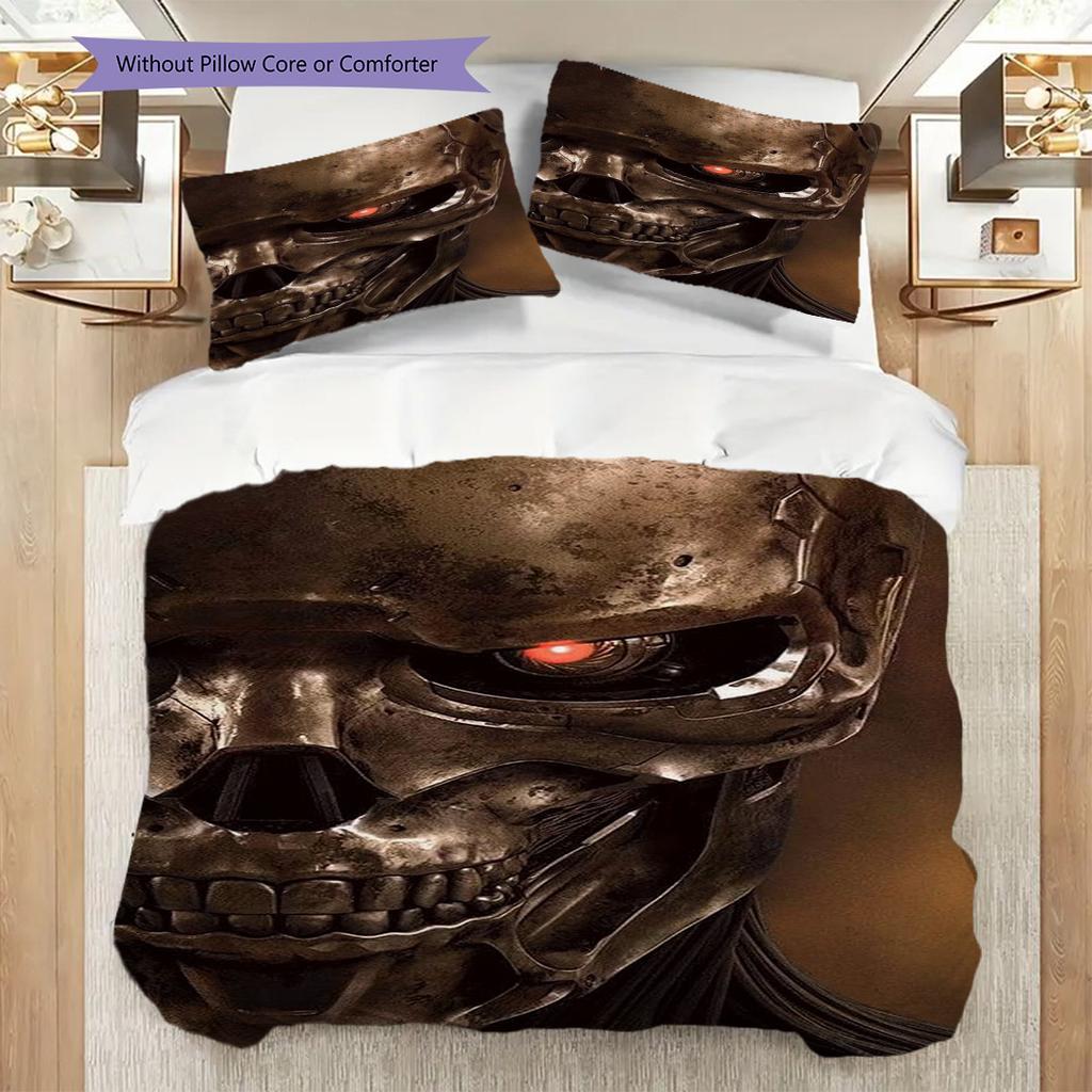 Terminator End Innocence Three-piece set (1 * duvet cover + 2 * pillowcase, without core) 2D Flat Bedding set Soft and comfortable