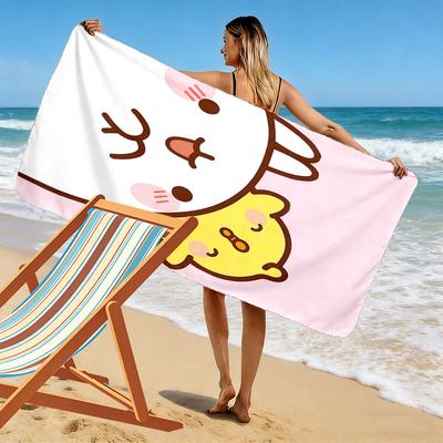 Molang Print Beach Towel, Large Soft Quick Dry Towel for Beach Camping Swimming