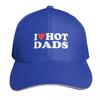 I Love Hot Dads Shirt I Heart Hot Dads Love Dads Baseball Cap Men Women Casual Summer Sport Sun Cap