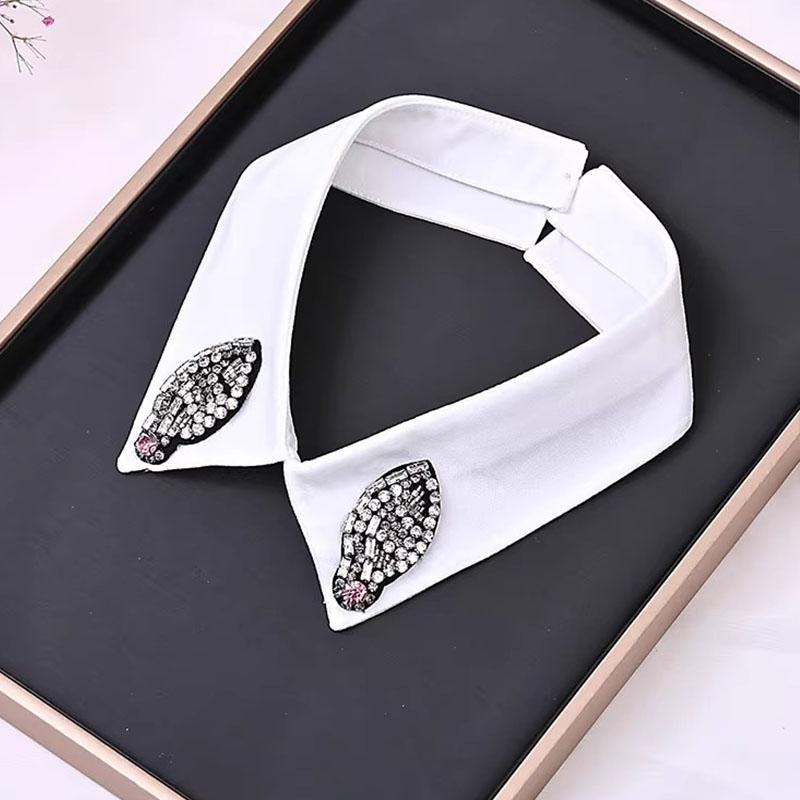 Elegant Diamond Beaded Detachable Collar for Women False Shawl Shoulder Wrap Lapel Fashionable Accessory for Women