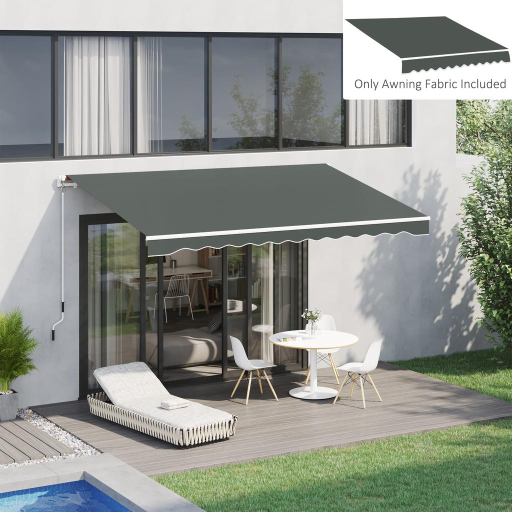 Replacement Fabric for Retractable Awning - Gentle Waves Valance - High-Density Polyester 280 g/m² Anti-UV Gray