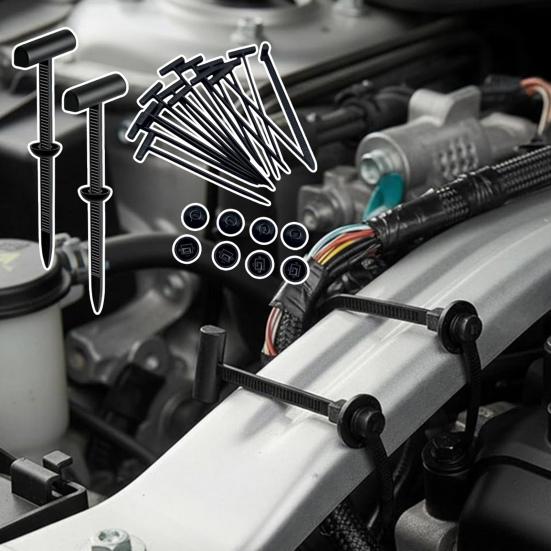 Нейлоновая универсальная пряжка для кабельной стяжки, самоблокирующийся держатель кабельных стяжек на молнии для ремонта автомобилей, сверхпрочная многофункциональная пряжка для кабельной стяжки