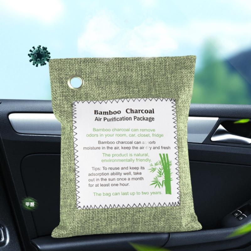 Activated Charcoal Bags 200G Car Air Dehumidifier Bamboo Activated Charcoal Air Freshener For Home Car Pets Bathroom Basement