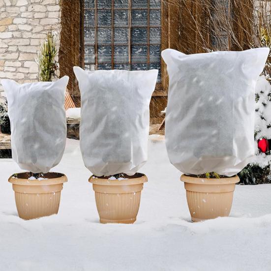 Укрытие для защиты растений от заморозков Yousheng со шнурком и молнией, многоразовое, из нетканого материала, зимнее, для улицы, для сада, для деревьев, кустарников, горшечных растений, мешок от мороза