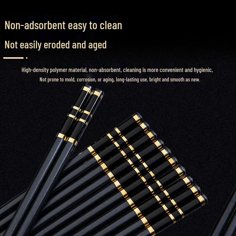 JingJingRS Alloy Chopsticks 10-Pair Set