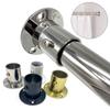 Steel Closet Pole Sockets Furniture Hardware Hang Rod Support Rod Holder Tube Bracket Closet Flange