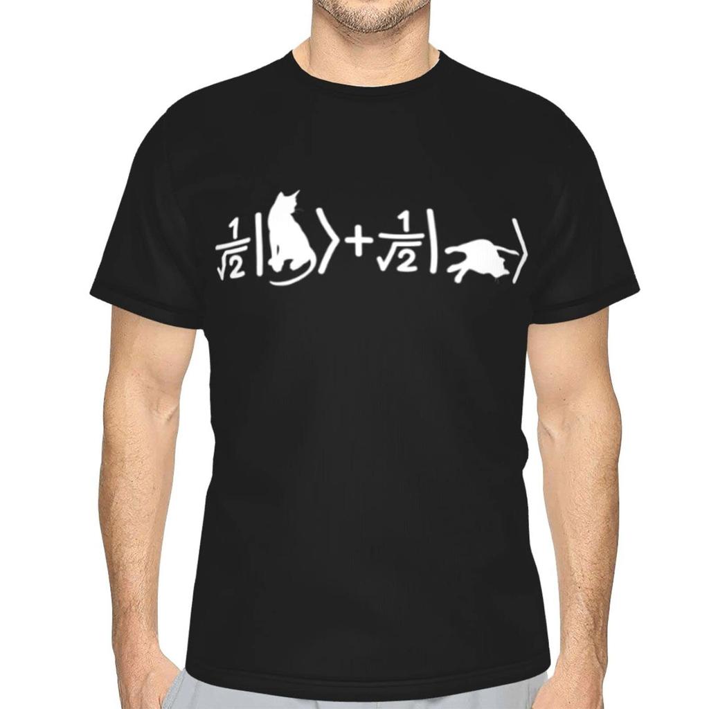 Funny Schrdingers Cat Quantum Physics Unisexs T Shirt Unisex Tee Spring Summer Humor Novelty Streetwear Oversize Cotton Loose Top
