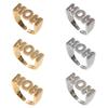 Aesthetic Zircon Letter Ring Zinc Zinc Alloy Gift for Mother's Day Trendy MOM Ring  Overlay