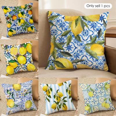 Модный чехол для подушки Lemon Art Design, шелковистый короткий плюш, скрытая молния, пылезащитный чехол для диванной подушки для домашнего декора