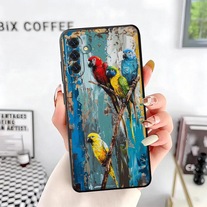 Bird Oil Painting Style Soft Phone Case for Samsung A17 A37 A57 A16 A26 A36 A56 A15 A25 A35 A55 A14 A24 A34 A54 A13 A23 A33 A53