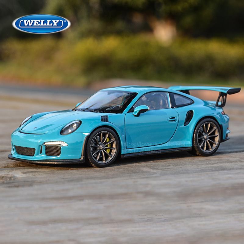 ВЕЛЛИ 1:24 Porsche 911 GT3 RS синий автомобиль из сплава, модель автомобиля, имитация украшения автомобиля, коллекция, подарок, игрушка, литье под давлением, модель, игрушка для мальчика