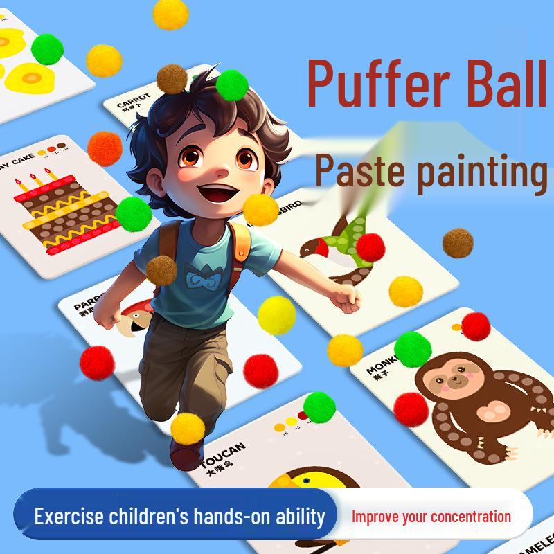 Набор для коллажа из помпонов для девочек, 3-6 лет - DIY Креативная игрушка ручной работы