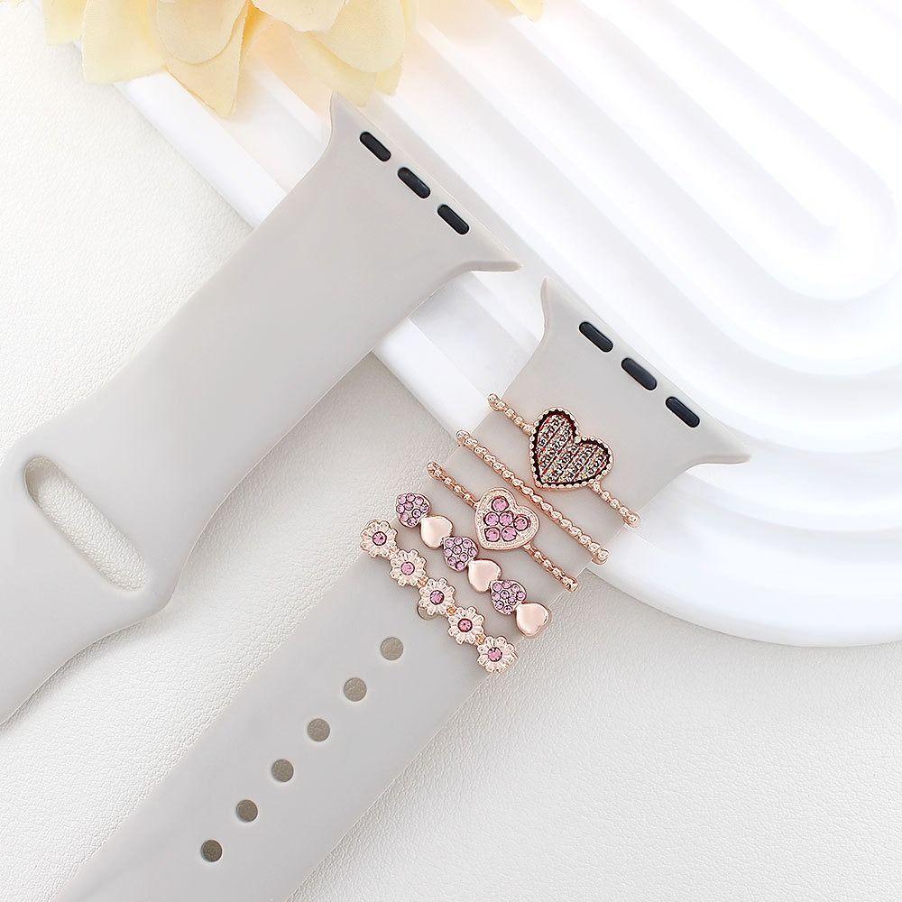 Металлический ремешок для часов, орнамент, браслет, подвески, креативное декоративное кольцо, ремешок, аксессуары