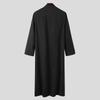 Muslim Men Jubba Thobe Solid 2024 Long Sleeve Thin Robes Kaftan Stand Collar Islamic Arabic Fashion Men Caftan S-3XL