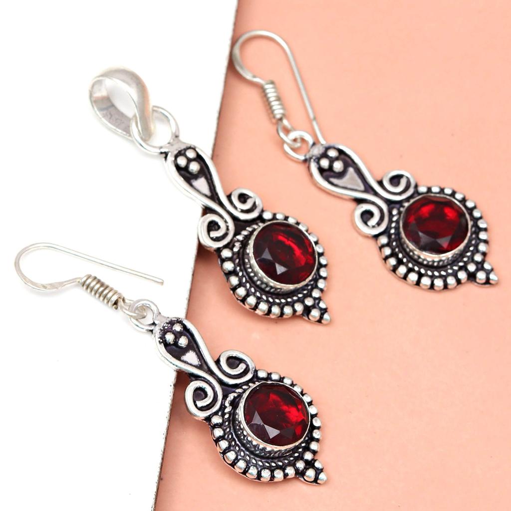 Подвеска гранат стерлинговое ювелирное изделие драгоценный камень позолоченный натуральный красный