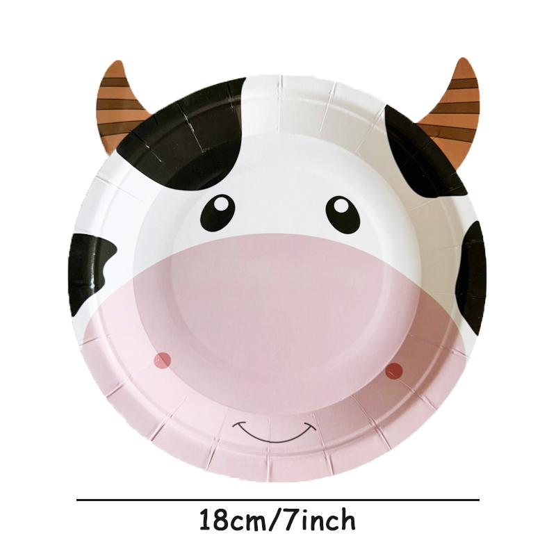 10pcs Farm Animals Party Paper Plates Cow Sheep Duck Chick Disposable Plate Kids Children Birthday Tableware Parties Supply