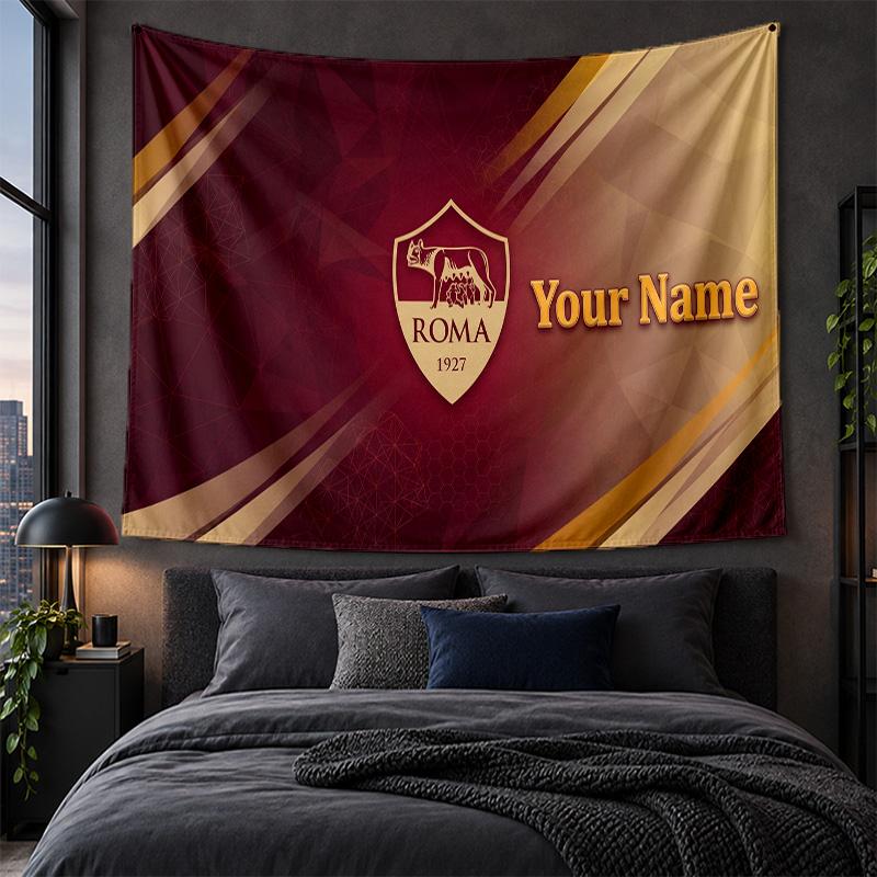 Personalized Tapestry Wall Hanging AS Roma FC Pattern Art Background Cloth