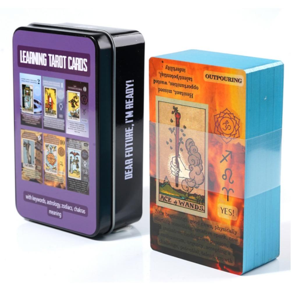 Wondering Spirit Tarot 78pcs In a Tin Metal Box Gold-plated Edge Tarot Cards For Divination Tarot Deck Beautiful Package