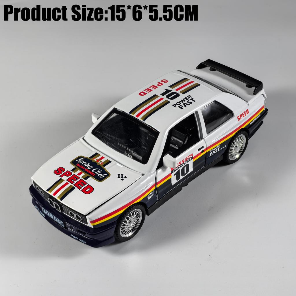 1:32 BMW M3 E30 Раллийный Спортивный Седан Сплав Металл Литье под Давлением Модель Автомобиля Настольный Дисплей Украшение Высокая Симуляция Миниатюрный Транспорт Подарок