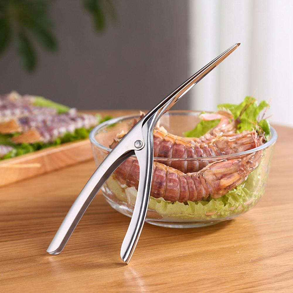 Stainless Steel Manual Prawn Peeler Lobster Shell Opener Shrimp Thread Knife Shrimp Deveiner Tool