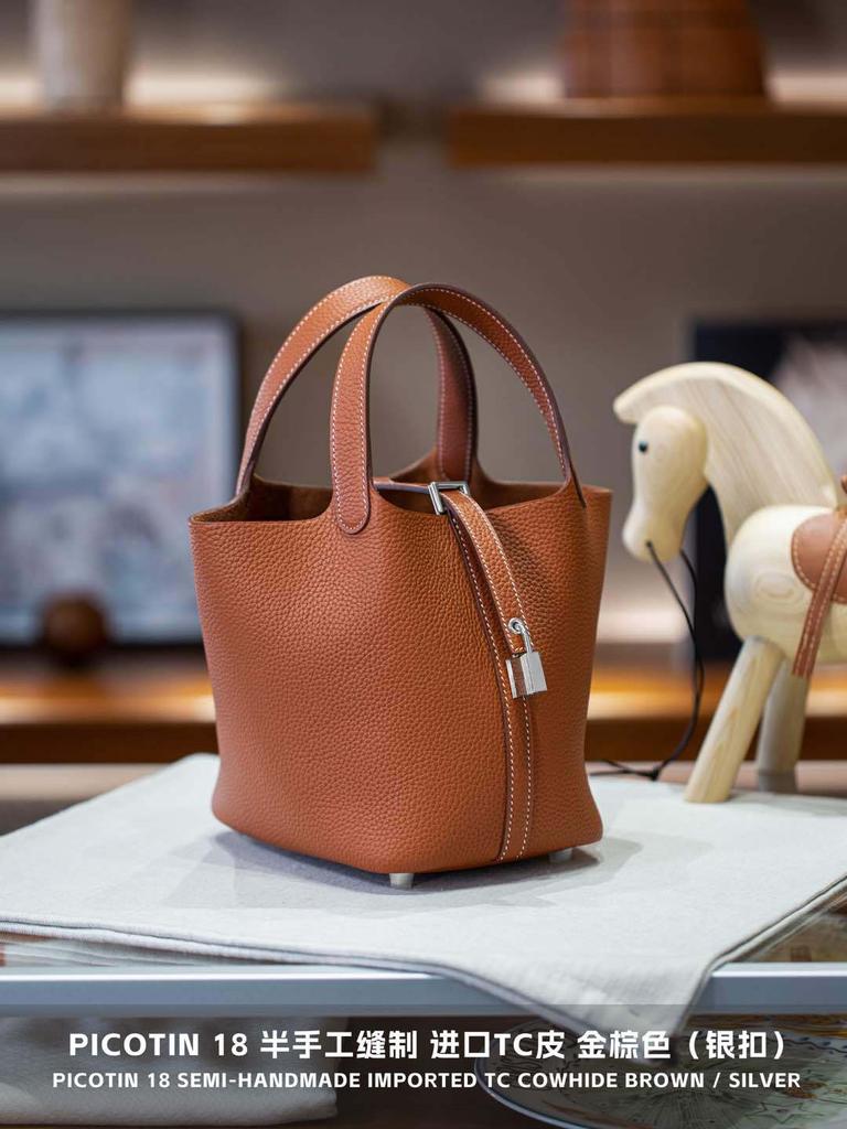 Picotin18 Сумка-тоут с ручкой половинной длины из коровьей кожи верхнего слоя Сто стилей Классическая женская сумка Сумка