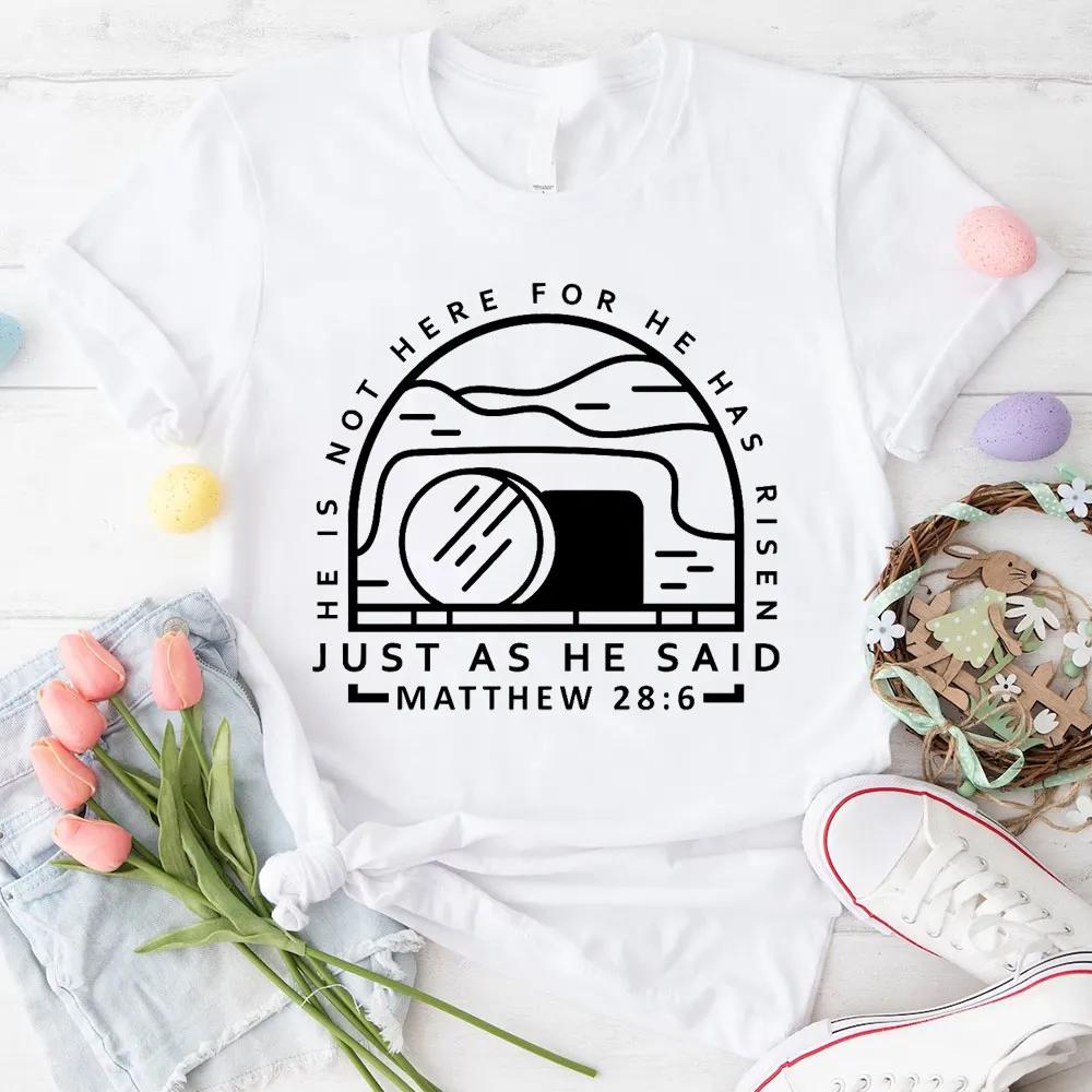 2026 Summer New Just As He Said Christian Unisexs Tshirt Highquality and Fashionable Roundneck Printed for Both Unisex and Women