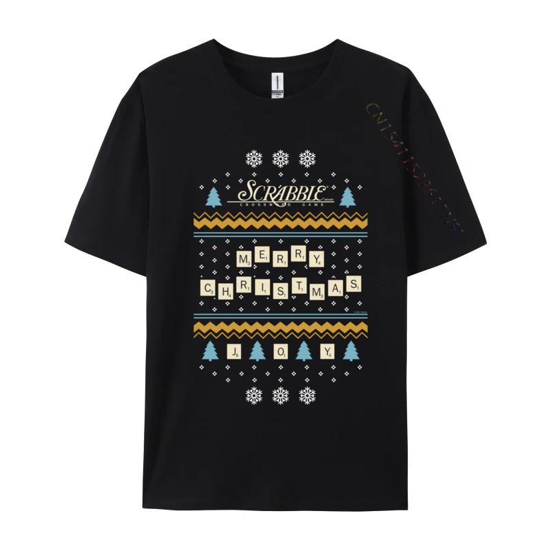 Christmas Letter Pieces Ugly Sweater T-Shirts Snow Scene Print Tops Tees Fashion Cotton Tees Custom New Tops & Tees