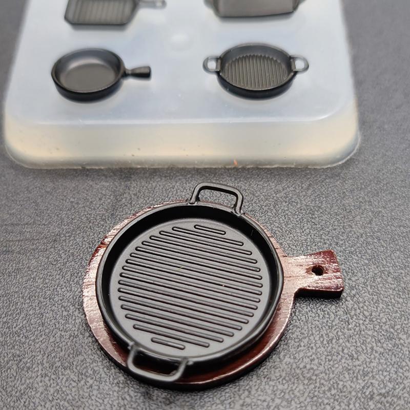 Противень для выпечки кукольного домика Силиконовая форма Мини-сковорода для кукольного домика Кукольный домик Кухонная утварь Аксессуары