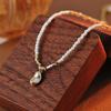Korean-Style Freshwater Pearl Pendant Necklace with Acacia Bean Design - Women's Elegant Choker