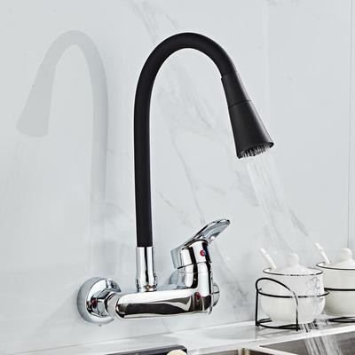 Настенный кухонный кран, настенные кухонные смесители, кухонный кран для мойки, вращающийся на 360 градусов, гибкий шланг, двойные отверстия