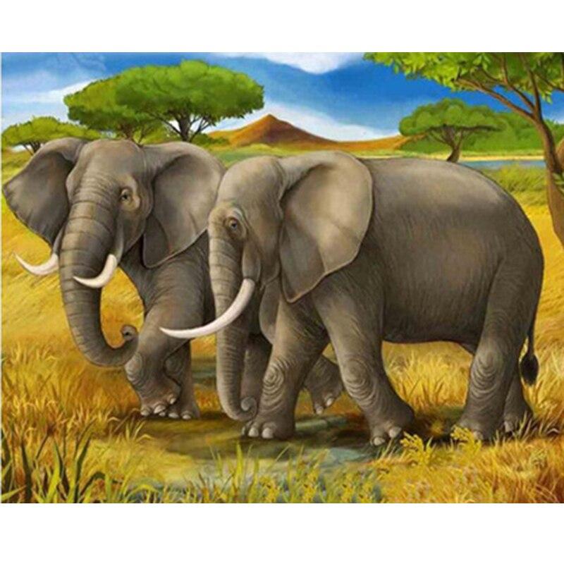 DIY Elephant 5D Diamond Painting Full Round Drill Animal Diamond Embroidery Cross Stitch Kits Wall Art Home Decor Drop&shiping