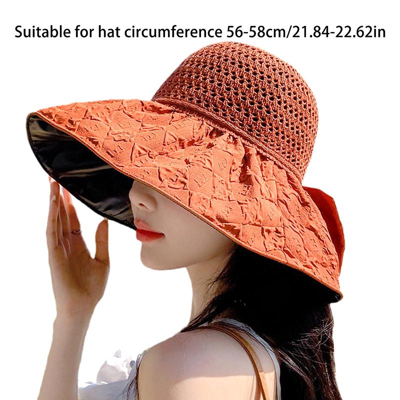 Летняя шляпа от солнца, женская соломенная плетеная шляпа с козырьком от солнца и защитой от ультрафиолета, с большими полями, черная клеевая дышащая шляпа-ведро, солнцезащитная шляпа