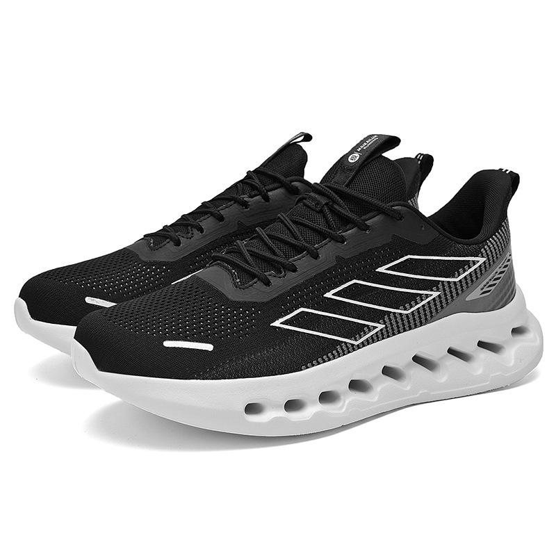 Men's shoes lightweight and breathable hollow bottom fly-woven versatile soft-soled sports running trendy shoes