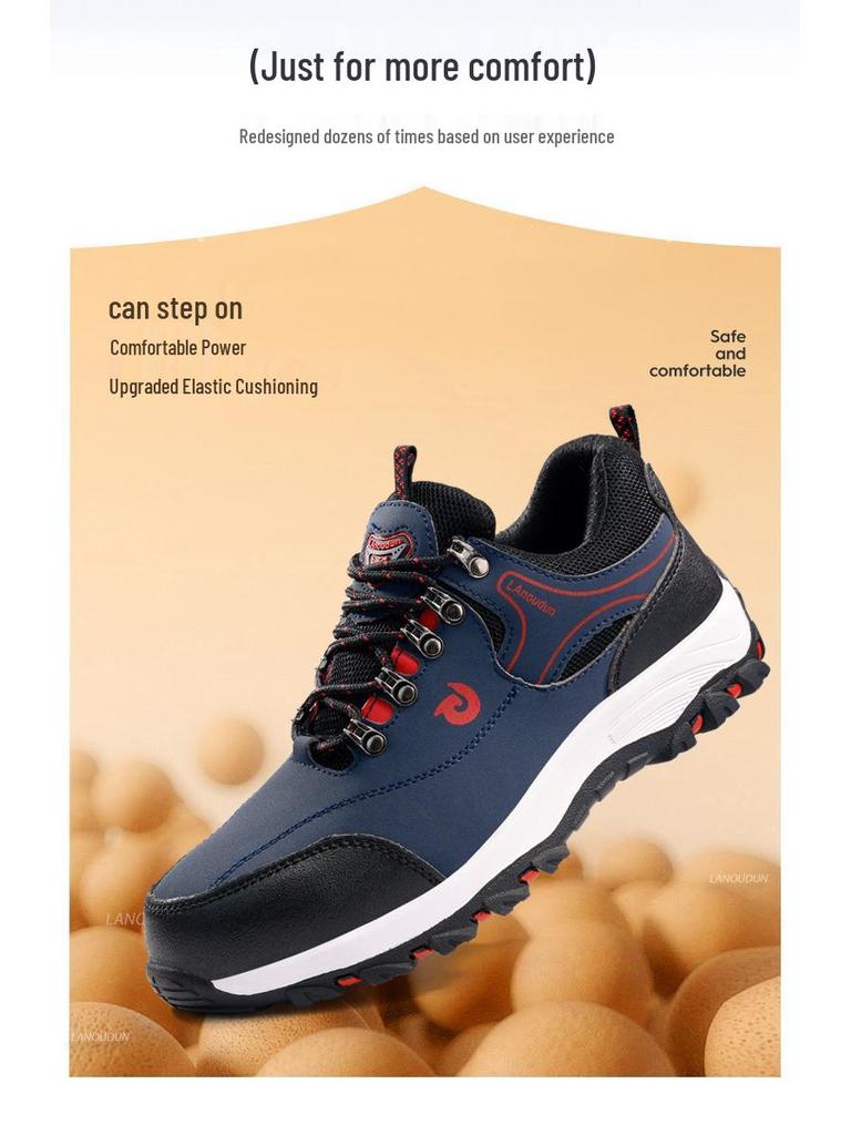 Синие кроссовки Blue Gull Shield с металлическим подноском для мужчин: Ударопрочная, Устойчивая к проколам, Износостойкая, Противоскользящая, Удобная Рабочая Обувь для Защиты Ног.