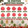 Reusable Plastic Baking Tools 10 Pairs Christmas Cookie Cutter Set Biscuit Stamp Mold with Pop Sticks Gingerbread Set Man Tree House DIY Lollipop