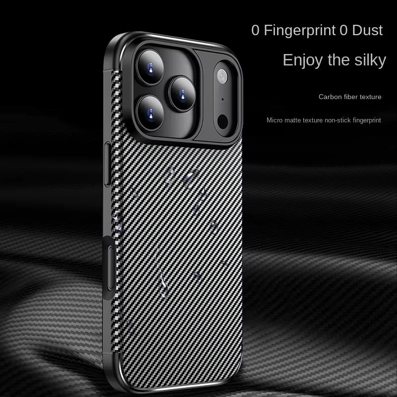 Чехол для телефона Iphone 17Promax 17 Air 17pro Модный противоударный защитный чехол с текстурой высокоуглеродного волокна