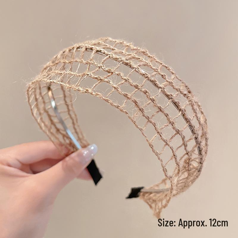 Богемная льняная вязаная повязка на голову: Супер фея полый вязаный зажим для волос и галстук