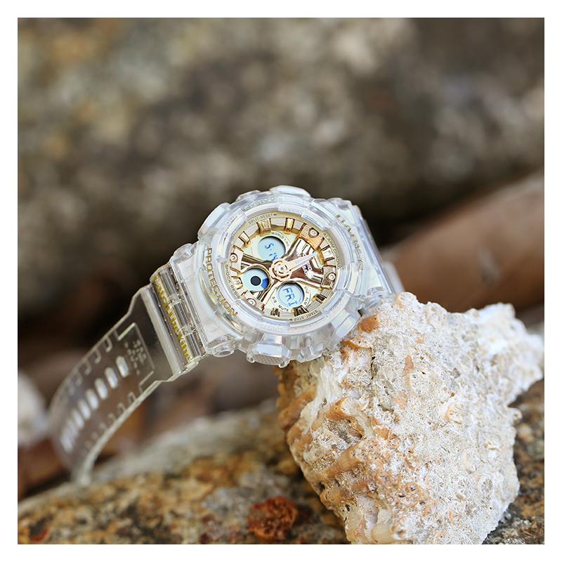 Casio BABY-G Танцевальные Летние Ледяные Прочные Водонепроницаемые и Ударопрочные Спортивные Часы Кварцевый Механизм Пластиковый Ремешок Японские и Корейские Часы BA-130CVG-7APR
