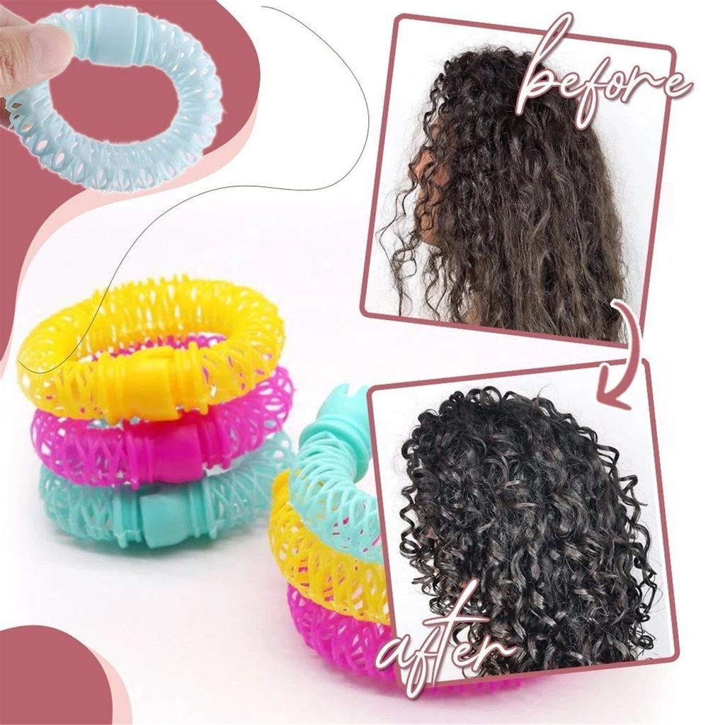 Donut Hair Natural Curlers Sticks Rollers Circle Spiral Plastic Hair Curly
