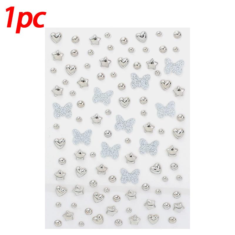 1/10pcs Glitter Star Heart Butterflies Face Sticker Gold Silver Rhinestones Sticker Temporary Tattoos DIY Body Arts Party Decor