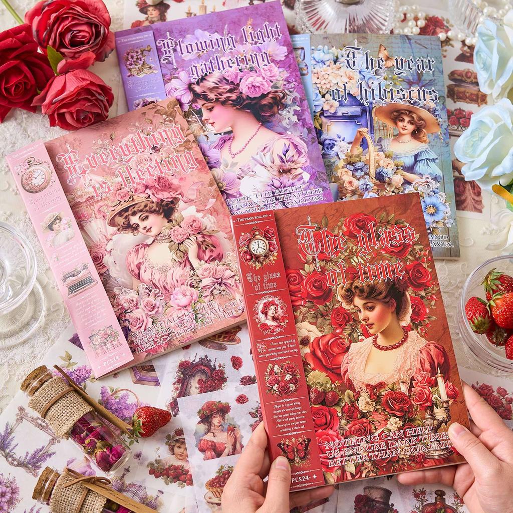 1 книга/24 шт. Коллекция больших винтажных наклеек с девушками, с изображениями женщин в ретро-стиле