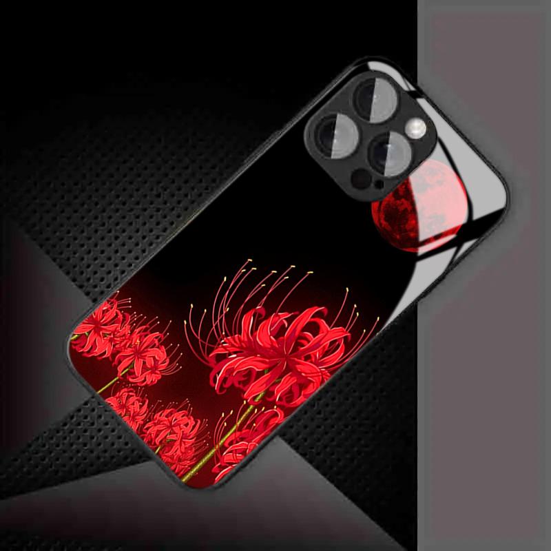 Чехол из закаленного стекла «Багряная Луна Манджусака» для iPhone 17 13 12 11 Pro Max 16 15 14 Plus 16E 17Air 7 8 SE2 X XR XS
