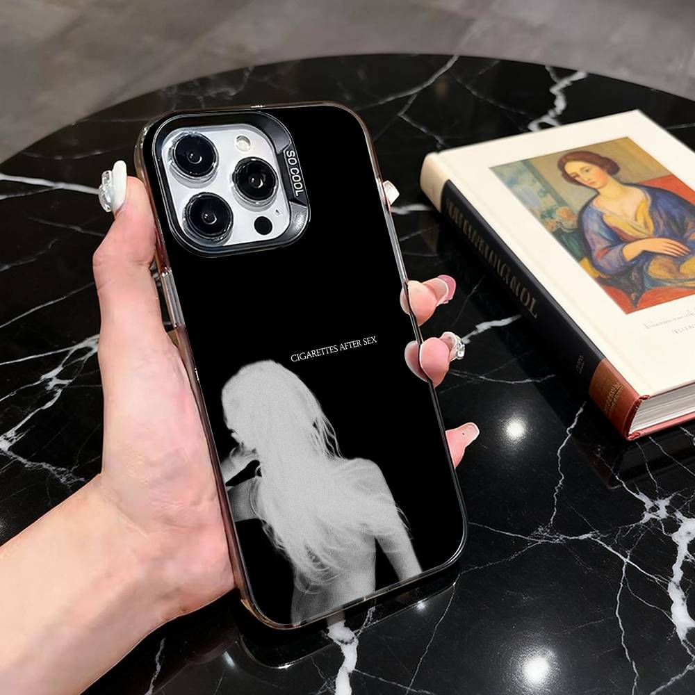 C-Сигареты A-После Секса Абстрактная Группа Чехол для Телефона Для iPhone 17,16,15,14,13,12,11 Plus,Pro Max,XS,Цветной Серебристо-Черный Чехол