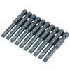 10pcs 1 4inch Hex Shank 50mm S2 Alloy Steel Slotted Screwdriver Bits Set H6.3*50*SL5mm
