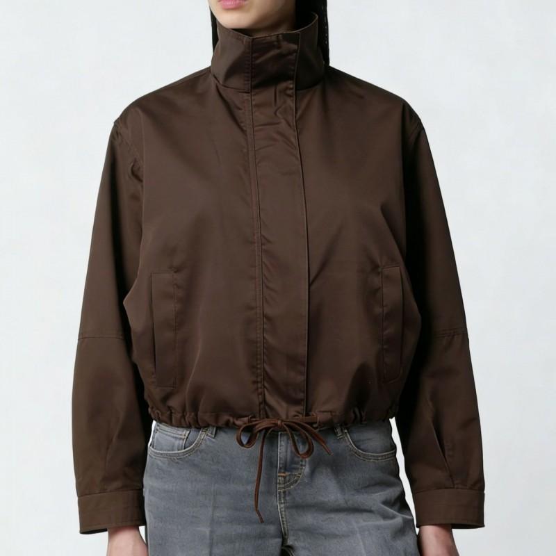 Womens Stand Collar Windbreaker Jacket Lightweight Outdoor Hiking Coat